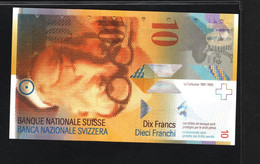 Suisse, 10 Franken/Francs/Franchi, 1994-2014 Issue National Bank - Suiza