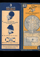 Carte Michelin   N°63  Vannes-Angers  1950 (M5002) - Cartes Routières