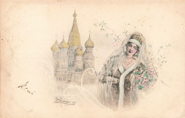 CPA -  Femme Avec  Bijoux De Tete Et Voile - Signé Sdweiger 1902 - Colorisé - Oblitéré Laeken1904 - Type Russe - Frauen
