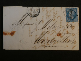 BM17 FRANCE BELLE LETTRE  1865 CLERMONT FERRAND A MONTPELLIER +N°22 +AFFRANCH. INTERESSANT++++ - 1862 Napoleone III