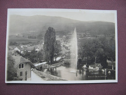 CPA PHOTO COSSONAY L'ISLE Bassin De La Venoge 1924 Jet D'eau - Cossonay