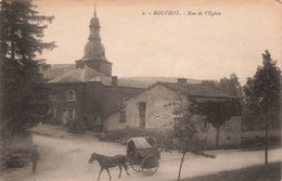 CPA -  Rouvraoy - Rue De L'église - Edit. Henri Georges - Clocher - Animé - Charette - Cheval - Rouvroy