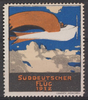 ALLEMAGNE - 1912 - VIGNETTE AVIATION SÜDDEUTSCHER FLUG / BAYERN - Unused Stamps