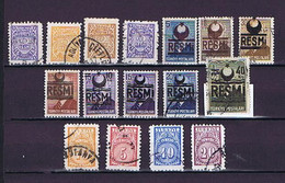 Türkei, Turkey 1948-1949: Officials, 16 Diff. Used, 16 Versch. Gestempelt - Official Stamps