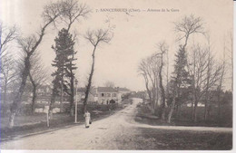 Sancergues Avenue De La Gare  Carte Postale Animee 1912 - Sancergues