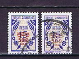 Türkei, Turkey 1989: Official, Michel 2x 186 Used (overprint In 2 Colors), Gestempelt, (Überdruck In 2 Farben) - Timbres De Service