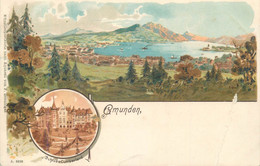 Austria Gmunden Schloss Cumberland Chromo Litho Kunstlerpostkarte Nach Aquarell Von F. Schubiger 1900s - Gmunden