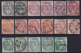 FRANCE 1900/24 - Canceled - YT 107a,107b,108,108,108a,108b,109,109a,109b,109c,110a,110b,111a,111b,111c,111d,111e - 1900-29 Blanc