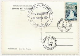 FRANCE - CPM Affr 0,60 Saut Du Doubs, Cad "Congrès Du Parlement Versailles" 21/10/1974 + Questeurs / Cour Des Princes - Bolli Commemorativi