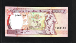 Malte, 2 Liri, 1994 ND Issue, 1967 Central Bank Act - Malta