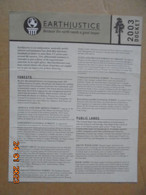 Earthjustice - Because The Earth Needs A Good Lawyer - 2003 Docket - Natuur