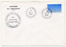 FRANCE - Env. En-tête, Affr 2,50 Pavillon Séville,  Cad "Congrès Du Parlement Versailles" 23/6/1992 + Questeurs - Matasellos Conmemorativos