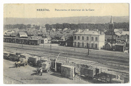 HERSTAL  --  Panorama Et Intérieur De La Gare  ( Attelages ) - Herstal