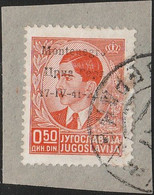 282 Montenegro  1941 - Re Pietro 50 C. Arancio Su Frammento N. 14/A. Caffaz. Cat. € 3500,00. SPL - Montenegro