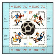 ROMANIA - 1970 - 1 Sheetlet Of 4 - Football World Cup Mexico - Soccer - Calcio - Voetbal Futbol - Futebol - Sport - 1970 – Mexico