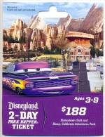 Disneyland Resort,  Anaheim, CA., U.S.A.  Admission Ticket  Card On Its Backer # Dt-167a - Toegangsticket Disney