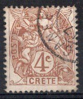 CRETE Timbre Poste N°4 Oblitéré TB Cote : 2€50 - Used Stamps