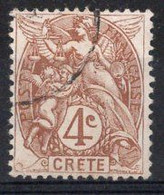 CRETE Timbre Poste N°4 Oblitéré TB Cote : 2€50 - Usati