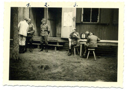 Fotografia, Foto - WWII Deutsche "Juli 1941 1 Unserer Lagerführer, 2. 3. Kammerbulle, Oberfeldmeister. (mein Zugfüliver) - Oorlog, Militair