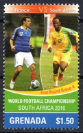 GRENADA - 1v - MNH - France Vs South Africa - FIFA Football World Cup - South Africa 2010 - Fußball Voetbal Futebol - 2010 – África Del Sur