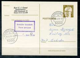 BERLIN P 80 Mit "Gebühr Bezahlt"-Stempel Und 52 Pfennig Bar - Letzttag Der Gültigkeit - Postcards - Used