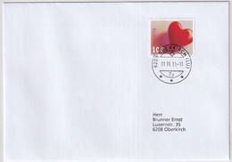 Zumstein 1403 / Mi. 2218 Auf Brief Mit Stempel OBERKIRCH (LU) 11.11.11-11 - Storia Postale