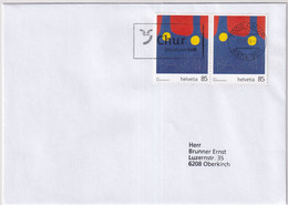 Zumstein 1406 / Mi. 2210 Auf Brief Mit Orts-Werbeflagge CHUR - DIE ALPENSTADT - Lettres & Documents