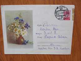 1958 USSR RUSSIA FLOWERS  POSTAL STATIONERY COVER 3-34 - 1950-59