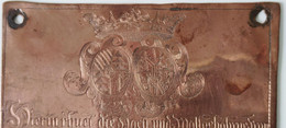 TOP & RARE : Plaque En Cuivre ROYALE & Gravée TRAUTTMANSDORFF - Rame