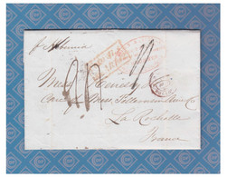 ETATS-UNIS-1843-poste Maritime -- Lettre De BOSTON Pour LA ROCHELLE Par LIVERPOOL --Entrée Par BOULOGNE-- - …-1845 Vorphilatelie