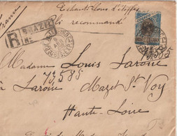 1902 - BRESIL - ENVELOPPE RECOMMANDE De RIO DE JANEIRO => MAZET ST VOY (HAUTE LOIRE) - Cartas & Documentos