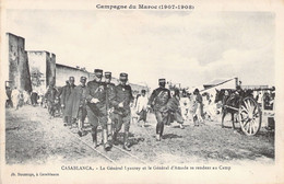 CPA - MILITARIAT - CAMPAGNE DU MAROC - Casablanca - Le Général Lyautey Et Le Général D'Amade Se Rendent Au Camp - Guerres - Autres