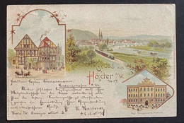 AK Litho Gruss Aus Dem HÖXTER A/ W. Dechanei, Kgl. Baugewerke Schule Gestempelt Höxter 1897 - Höxter