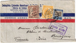 Colombie - Colombia - Cali - Lettre Avion Pour Bourgoin (France) - 30 Juin 1938 - Colombie