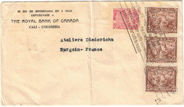 Colombie - Colombia - Cali - Entête The Royal Bank Of Canada - Lettre Avion Pour Bourgoin (France) - Griffe - 6 Mai 1939 - Colombie