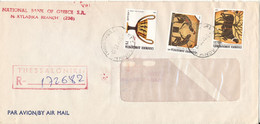 Greece Registered Bank Cover Sent Air Mail To Denmark 31-5-1985 Topic Stamps - Cartas & Documentos