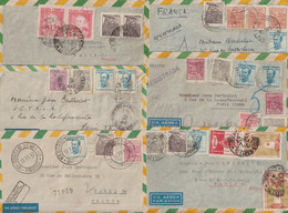 1947/48 - BRESIL - BEL ENSEMBLE De 6 LETTRES Par AVION (DONT RECOMMANDEES) => PARIS - Cartas & Documentos