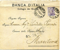 1923 Busta PERFIN, Banca D'Italia B.I., Collegio Dei Sindaci, Per Mantova - Marcophilia