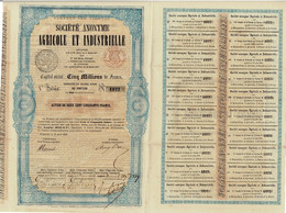 Titre De 1857 - Société Anonyme Agricole Et Industrielle - - Industrie