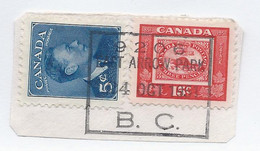 15969) Canada  British Columbia BC Closed Post Office Postmark Cancel East Arrow Park MOON - Gebruikt