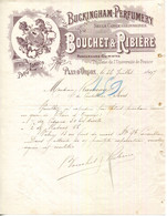 FACTURE.13.PLAN D'ORGON.BOUCHET & RIBIERE PARFUMEURS-CHIMISTES.CONCESSIONNAIRES DE BUCKINGHAM-PERFUMERY. - Perfumería & Droguería