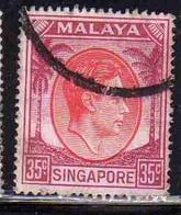 SINGAPORE MALAYA MALAISIE MALESIA 1948 1952 KING GEORGE VI 35c USATO USED OBLITERE' - Singapur (...-1959)
