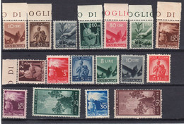 Italie 1945 Yvert 481 / 502 ** Neufs Sans Charnière. Manquent: 483, 485, 492, 498, 503 - Neufs