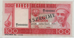 CAPE VERDE   100 Escudos     P54s   "SPECIMEN"   Dated 20.1.1977  (Amilcar Cabral +Mount Cano  At Back)  UNC - Capo Verde