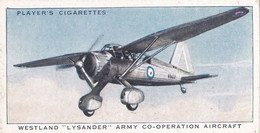 Aircraft Of The Royal Air Force 1938 - 5 Westland Lysander  - Players Original Cigarette Card - Military - Player's