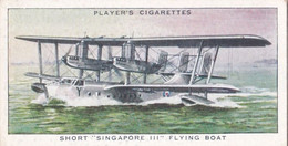 Aircraft Of The Royal Air Force 1938 - 30 Singapore Seaplane  - Players Original Cigarette Card - Military - Player's