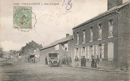 Vieux Condé ( Condé Sur Escaut ) * 1906 * Rue D'alsace * Automobile Ancienne * Enfants Villageois - Conde Sur Escaut