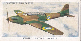 Aircraft Of The Royal Air Force 1938 - 11 Fairey Bomber  - Players Original Cigarette Card - Military - Player's