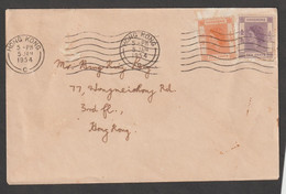 HONG-KONG:  1954  COVER  WITH:  5 C.+ 10 C. (136 + 137) - Briefe U. Dokumente