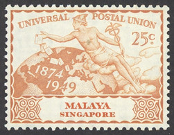 Singapore Sc# 25 MH 1949 25c UPU Issue - Singapur (...-1959)